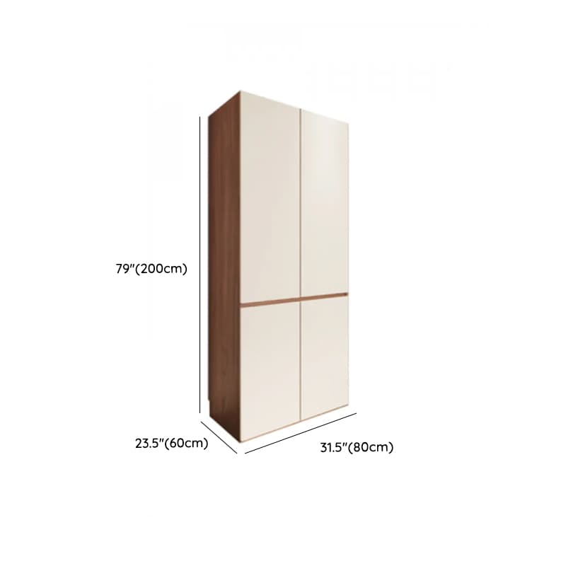 Beige Minimalist Manufactured Wood Wardrobe Closet with Soft Close Drawer, Soft Close Door, Interior Shelves, and Clothing Rod thumbnail 17