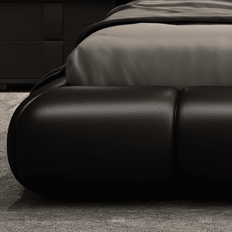 Tool-Free Assembly Padded Frame Rectangle Genuine Leather Solid Color Sponge Pallet Bed Frame for Living Room, Lift Up Storage Included/Not Included thumbnail 8