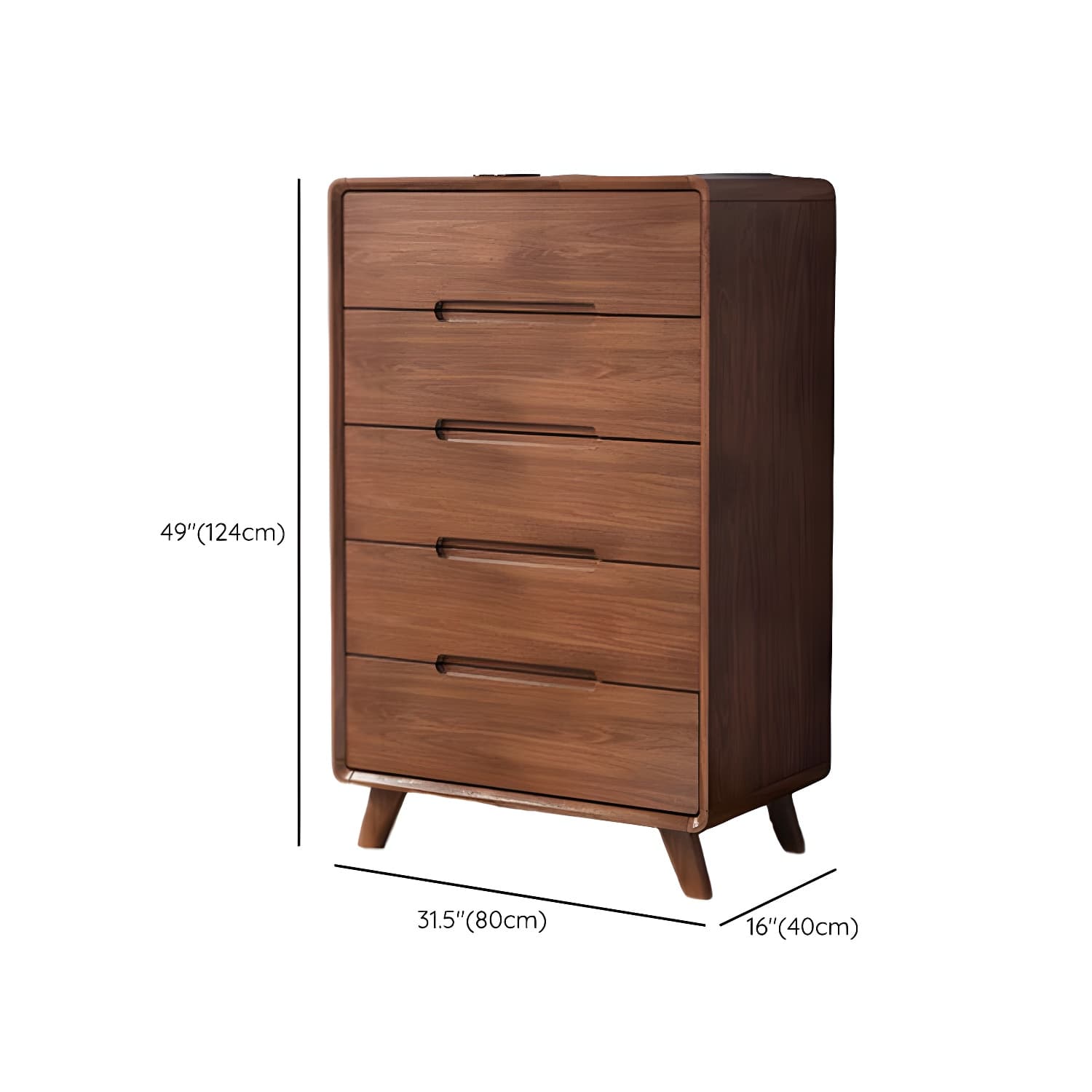 Modern Solid Wood Dresser with Narrow Profile and Drawers in Natural Finish thumbnail 25