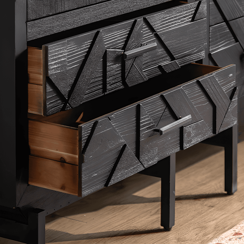 Modern Simple Style Rectangle Standalone Accent Chest with Lumber Drawer in Ink thumbnail 6