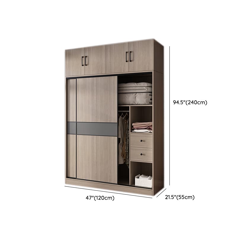 Rustic Brown Self-supporting Armoire Cabinet Pine with Shelves thumbnail 17