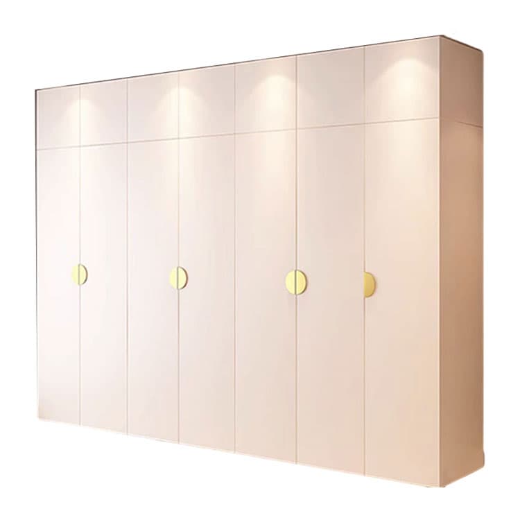 Chic White Wood Wardrobe Armoire with Clothing Rod & Shelves thumbnail 5