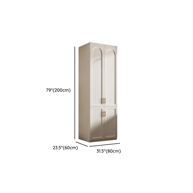 Chalk Modish Laminate Wardrobe Closet with Soft Close Drawer, Soft Close Door, Interior Shelves, and Clothing Rod thumbnail 7