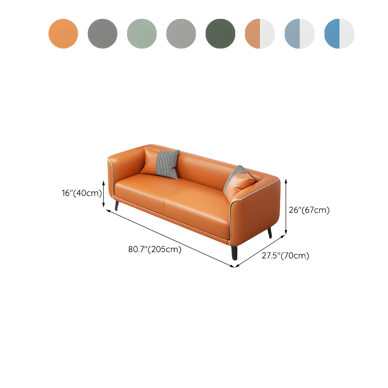 Modern Square Arm Standard Sofa Metal Legs Settee for Living Room thumbnail 20