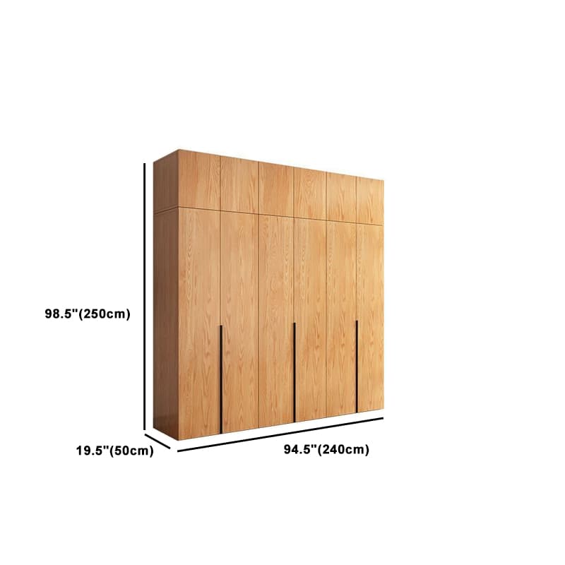 Natural Wood Freestanding Wardrobe Closet with Natural Doors thumbnail 28