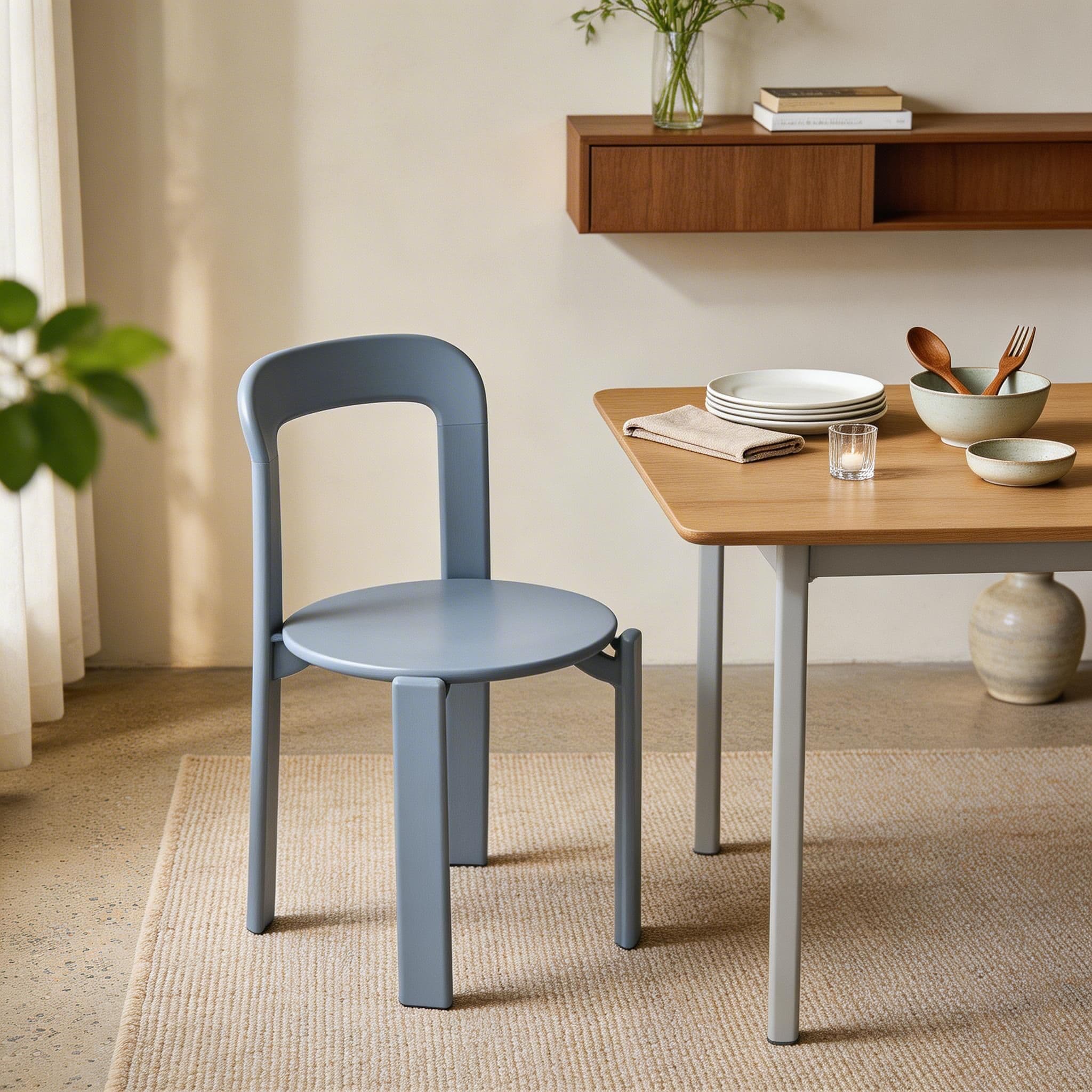 Scandinavian Natural Wood Armless Kitchen Chair 15.3inch Wide Non-Swivel 1 Piece thumbnail 35