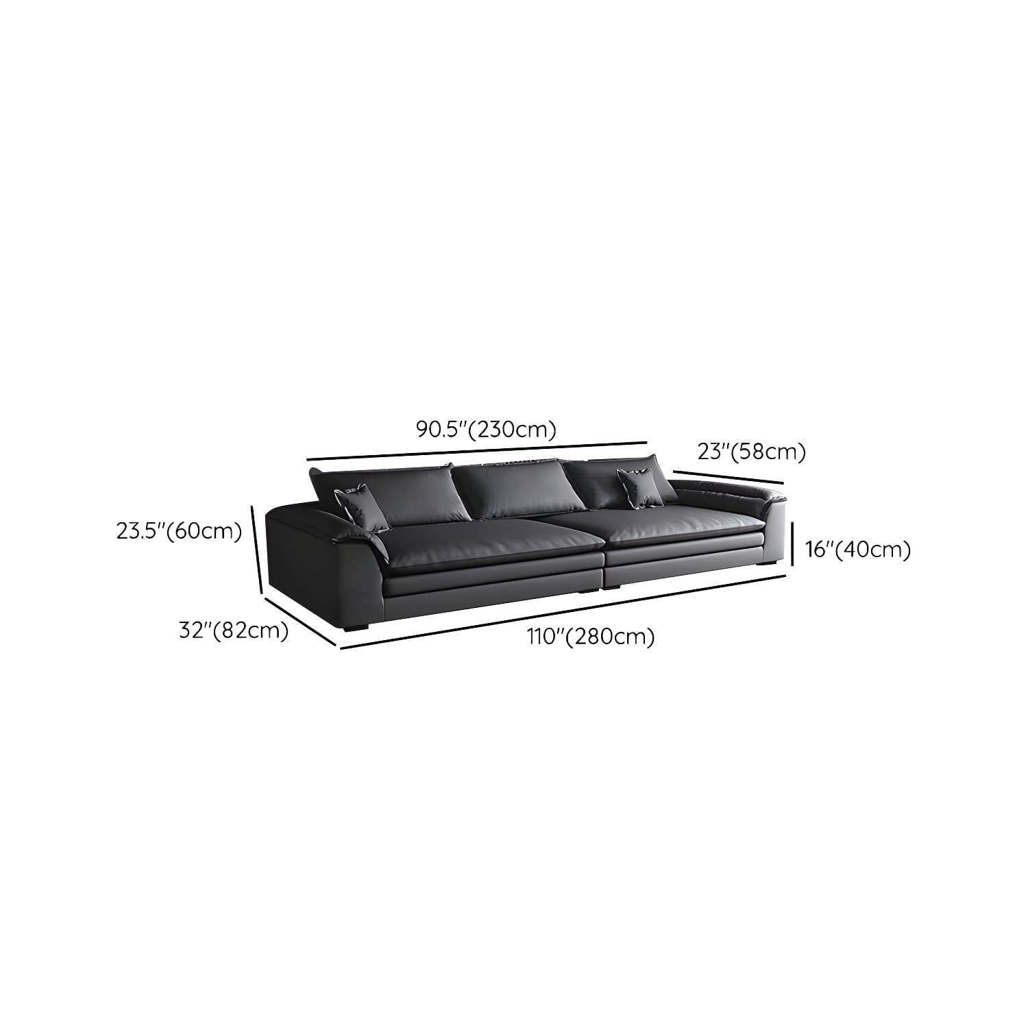 Modern Flared Arm Sofa with Water Resistant and Bolster Pillows thumbnail 20