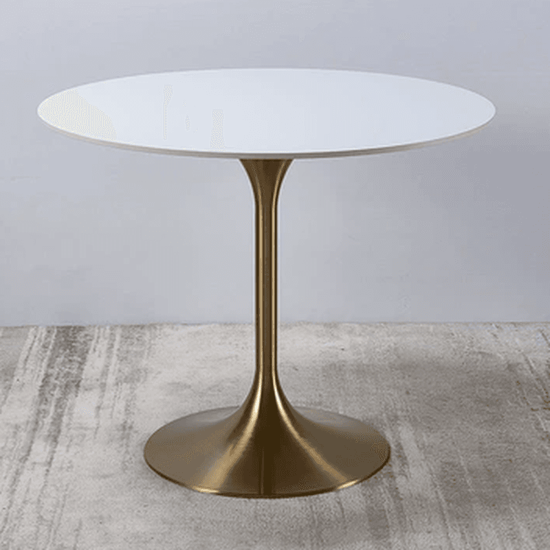Chalk Circular Stone Art Deco/Glamorous Dining Table for 2, Scratch-immune & Fixed Table thumbnail 12