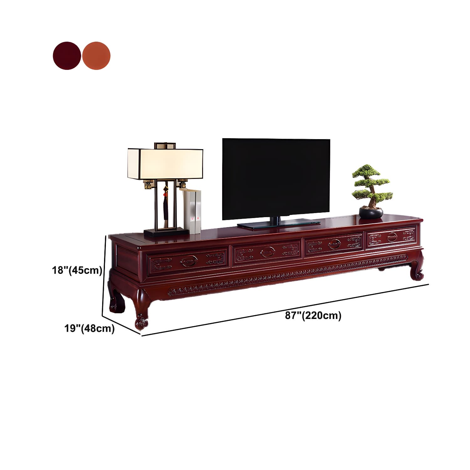 Wooden TV Cabinet Classical Storage TV Stand for Living Room thumbnail 13