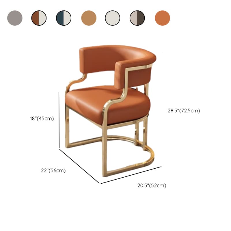 Minimalist Arm Chair with Cushioned Seat, Arms, Metallic Metal Legs, and Low Back thumbnail 22