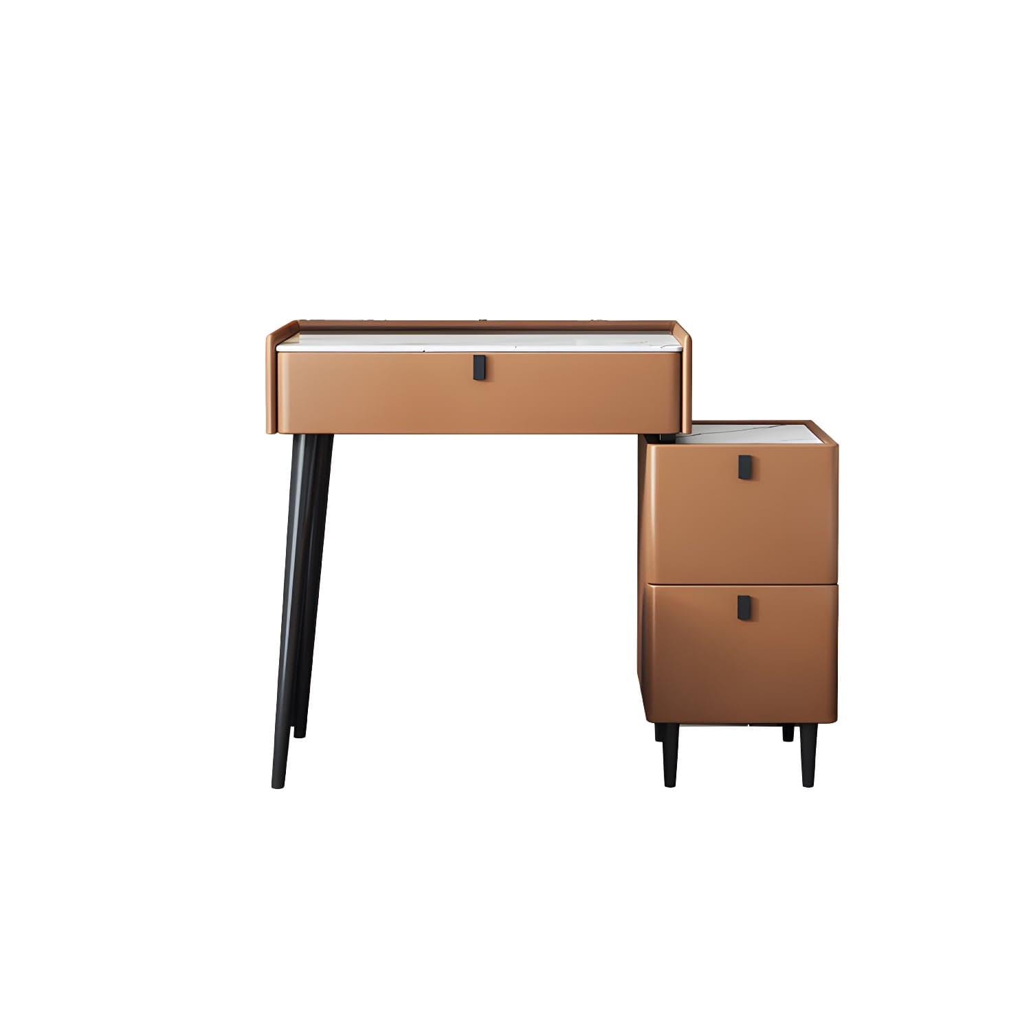 1/3 Drawers Vanity Set with Stool Modern Stone Top Dressing Table thumbnail 4
