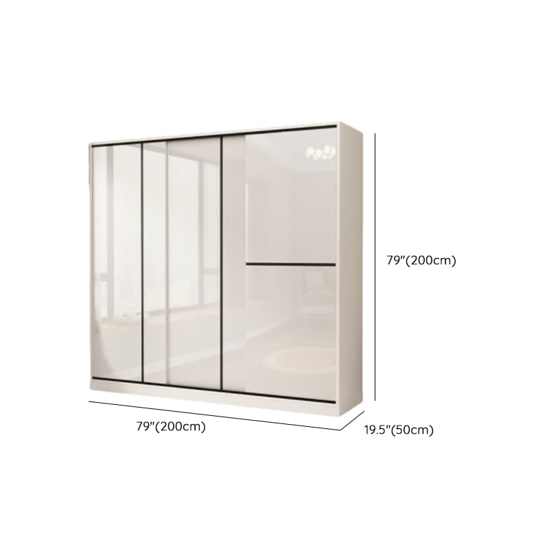 Chalk Modern Timber Self-supporting Wardrobe with Soft Close Door and Clothing Rod, Slipping Mechanism thumbnail 16