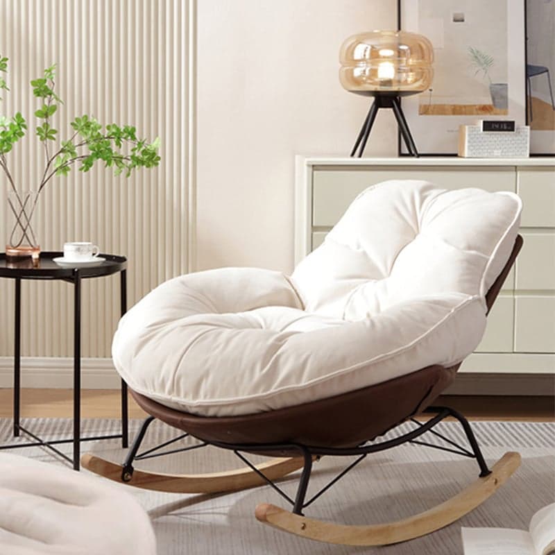 Chalk Simple 2 Piece Set Rocking Chair with Ottoman, Scratch-tolerant and Padded Upholstery thumbnail 1