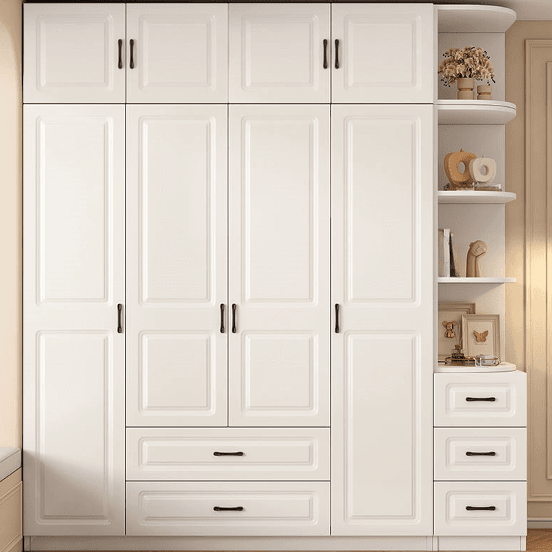 Casual Chalk Timber Wardrobe with Soft Close Drawer and Door, Interior Shelves, Hanging Rod thumbnail 3