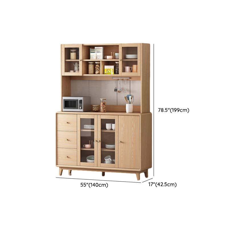 Unfinished Color Microwave Shelf Cabinet with Stemware Stand, Self-supporting in Culinary Space, Flooring Design, Kitchen Appliance Organizer, and Worktop Countertop thumbnail 17