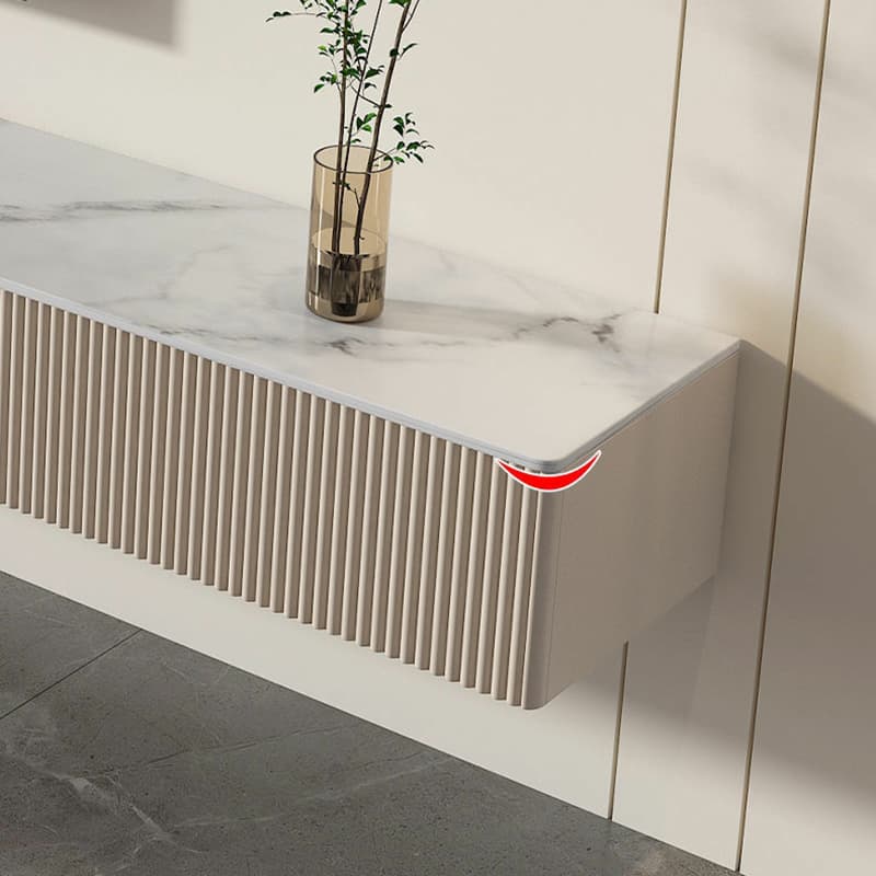 Modern Floating Stone TV Stand with 2 Drawers and 1 Cabinet thumbnail 13