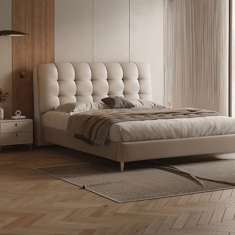 Simplistic Style Panel Headboard with No Distressing, Piled Tufted Rectangular Design for Queen/Full/Twin XL Bed, Featuring Sponge Upholstery and Standard Height thumbnail 11