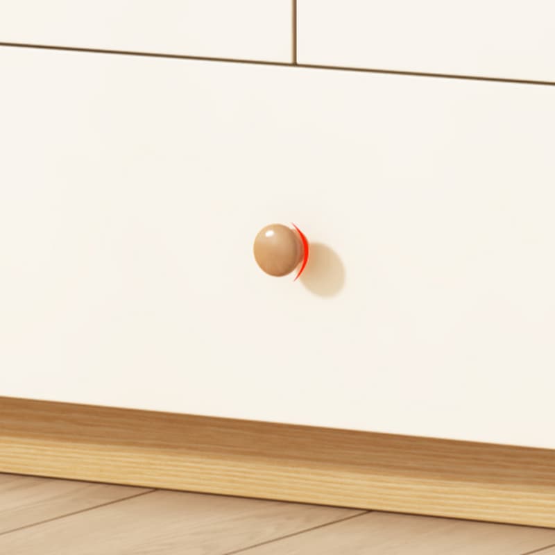 Modern White Lumber Narrow Sideboard with Single Drawer, 4 Shelves/Three Internal Shelves/Two Internal Shelves, Glass-panel Door thumbnail 2