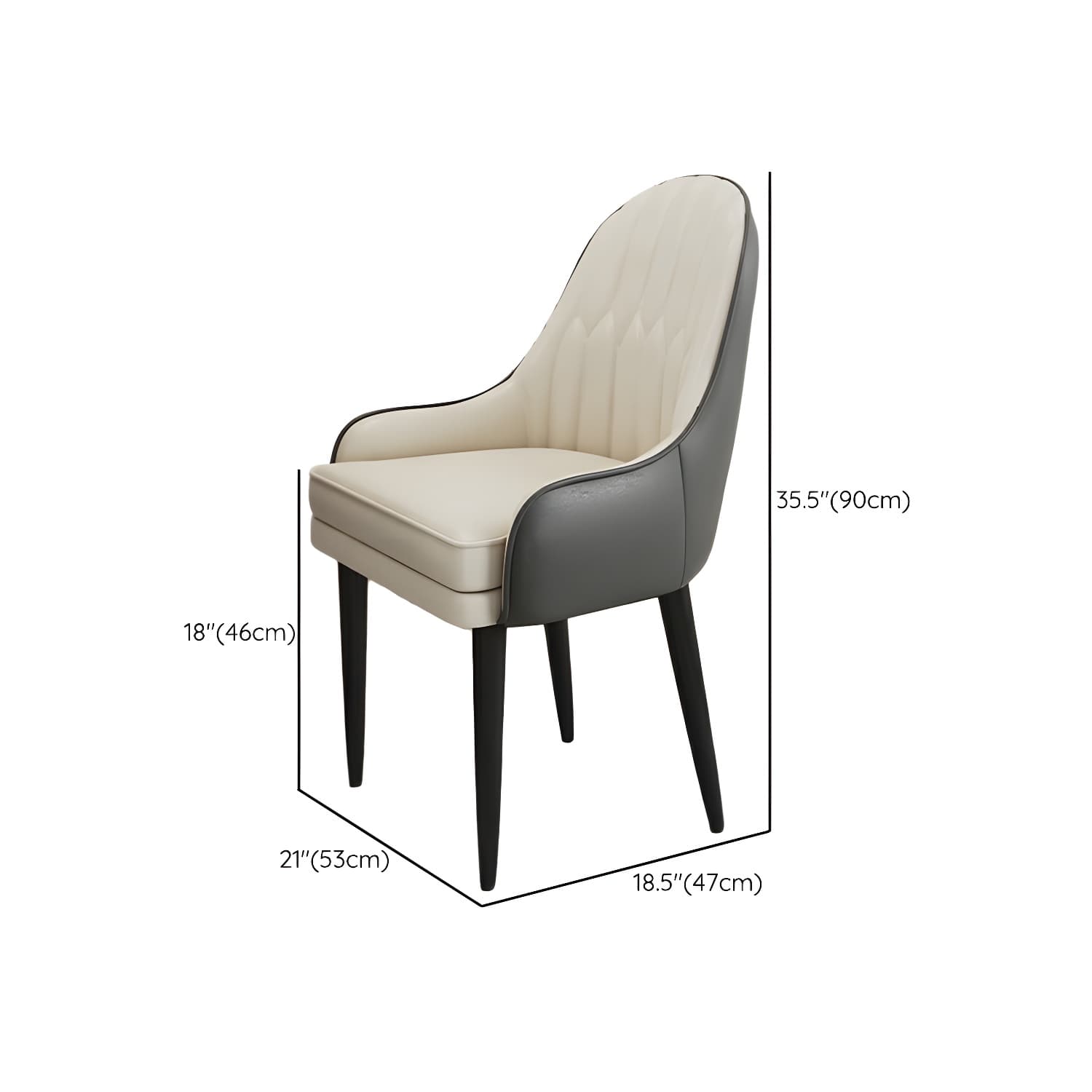 Glam Arm Chair with Upholstered Faux Leather, Solid Back, and Metal Legs thumbnail 30