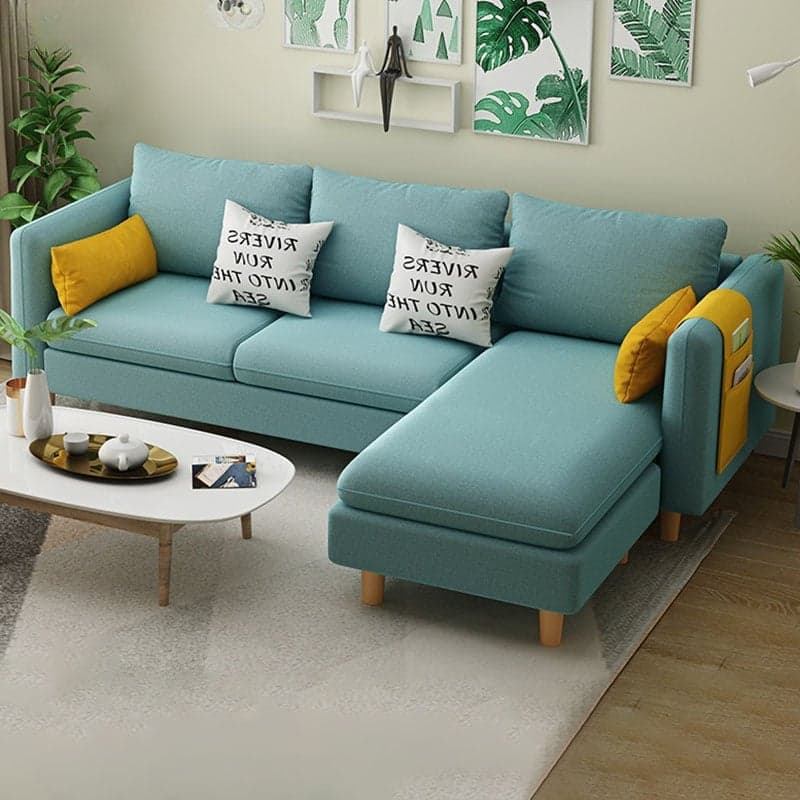 Modern Simple Style L-Shape Natural Wood Reversible Corner Sectional for Living Space thumbnail 9