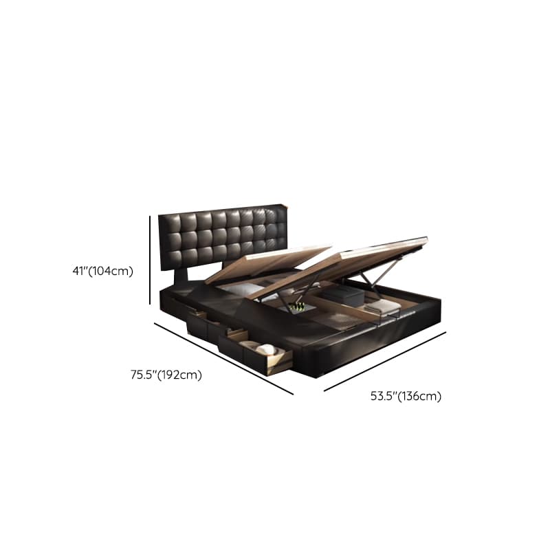 Solid Color Storage Bed with 3 Storage Boxes, Button-tufted Pine Wood Frame for Living Room thumbnail 21