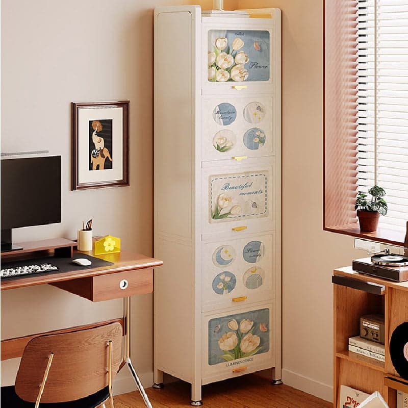 Damp-proof Scratch-immune Steel Accent Cabinet with Glazed Door and Grip Bars in Midnight Black/Chalk, Stain Resistant thumbnail 4