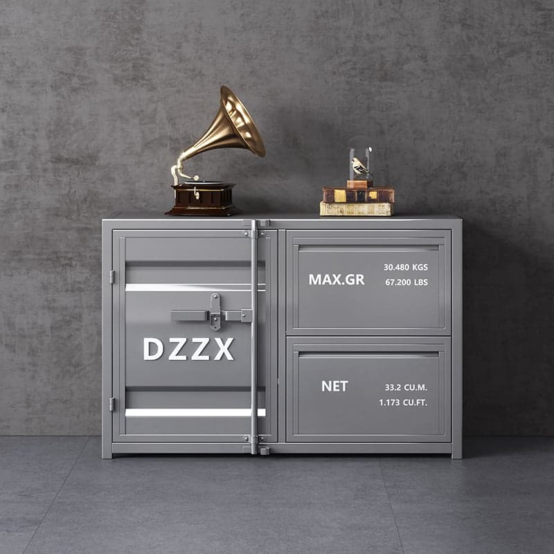 Industrial Metal Sideboard Credenza with Cabinets and Drawers thumbnail 3
