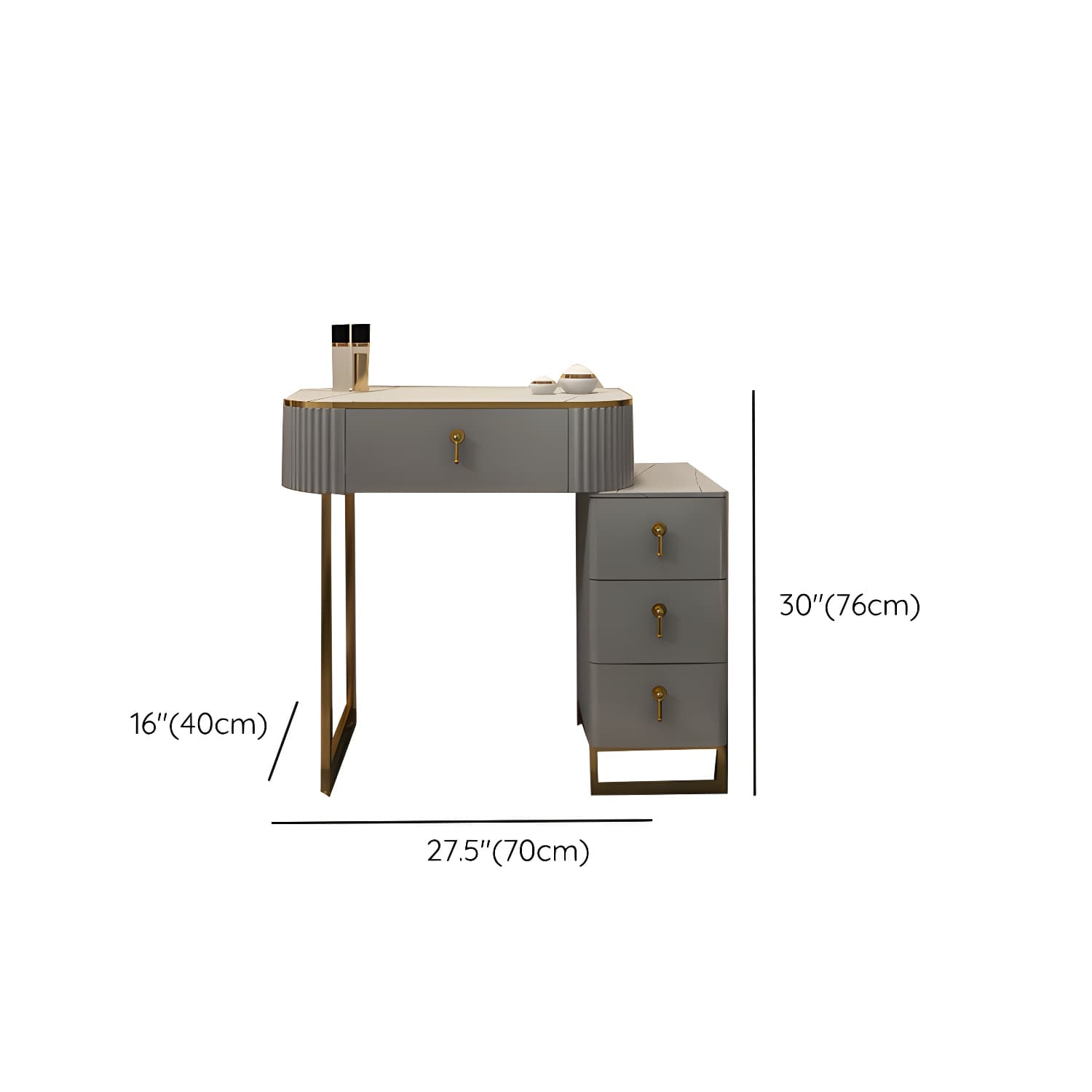 Contemporary Makeup Vanity Desk Table 29.9" H Bedroom Makeup Counter thumbnail 21