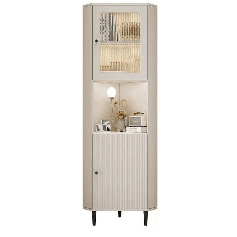 Grey/Beige Engineered Wood Utility Cabinet with Illuminating in a Modern Style thumbnail 1