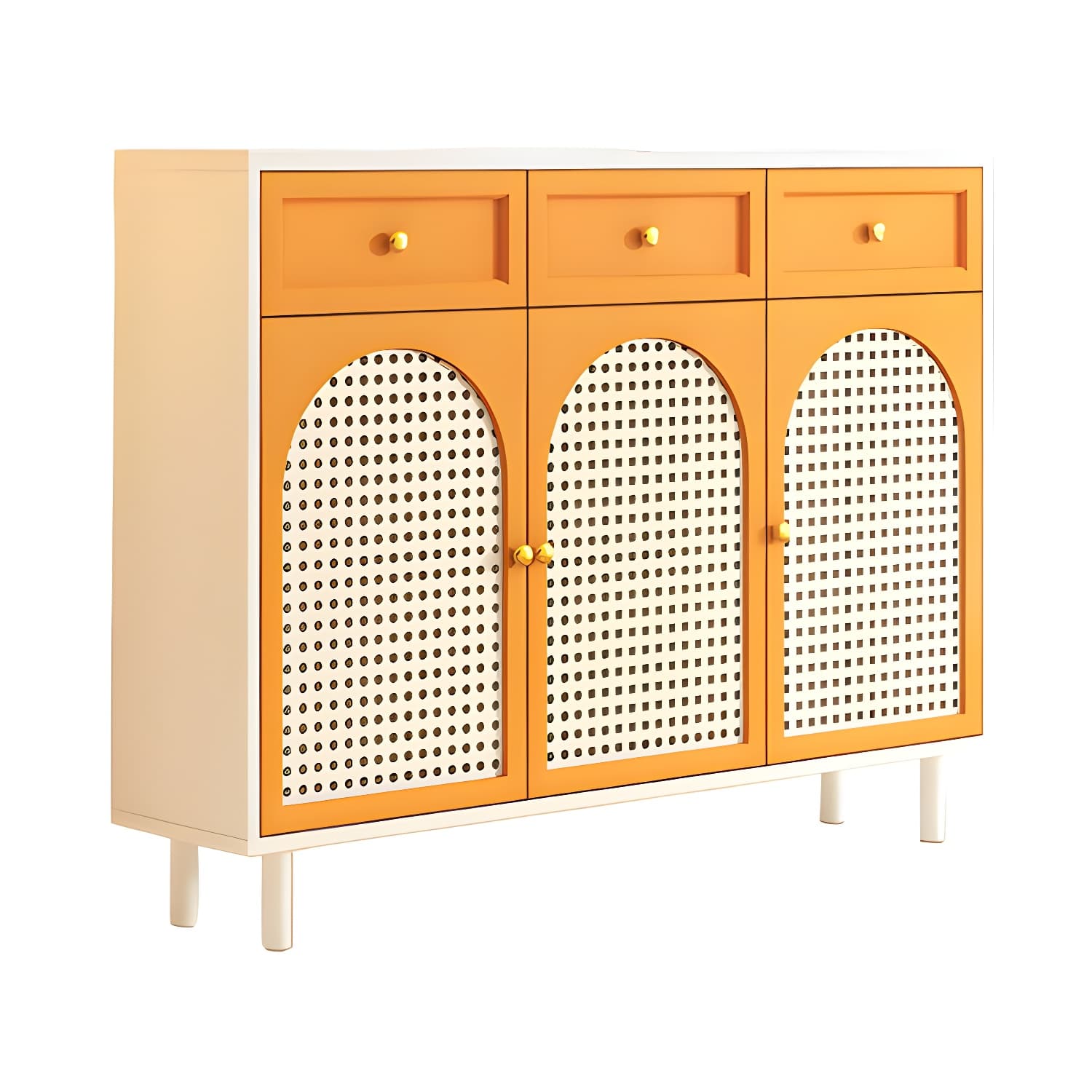 Scandinavian Wood Buffet with Countertop, Drawers, and Cabinets - image 17