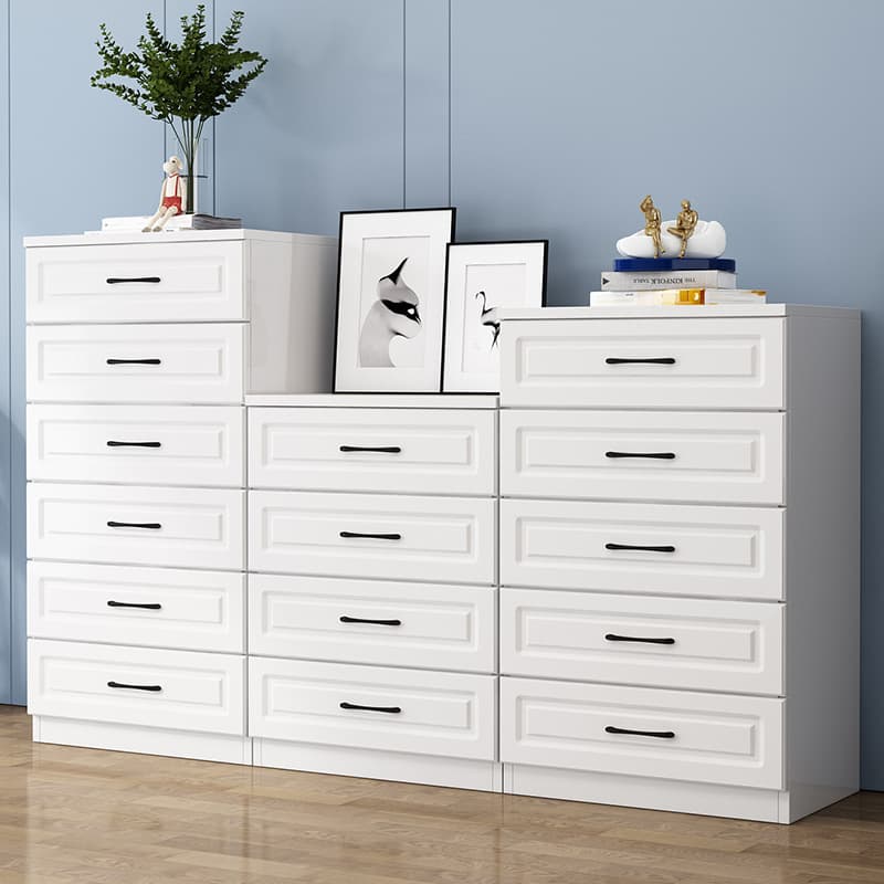 Simple Vertical/Horizontal Chalk Bachelor Chest in Wood with 3 Drawers/5 Drawers/6 Drawers