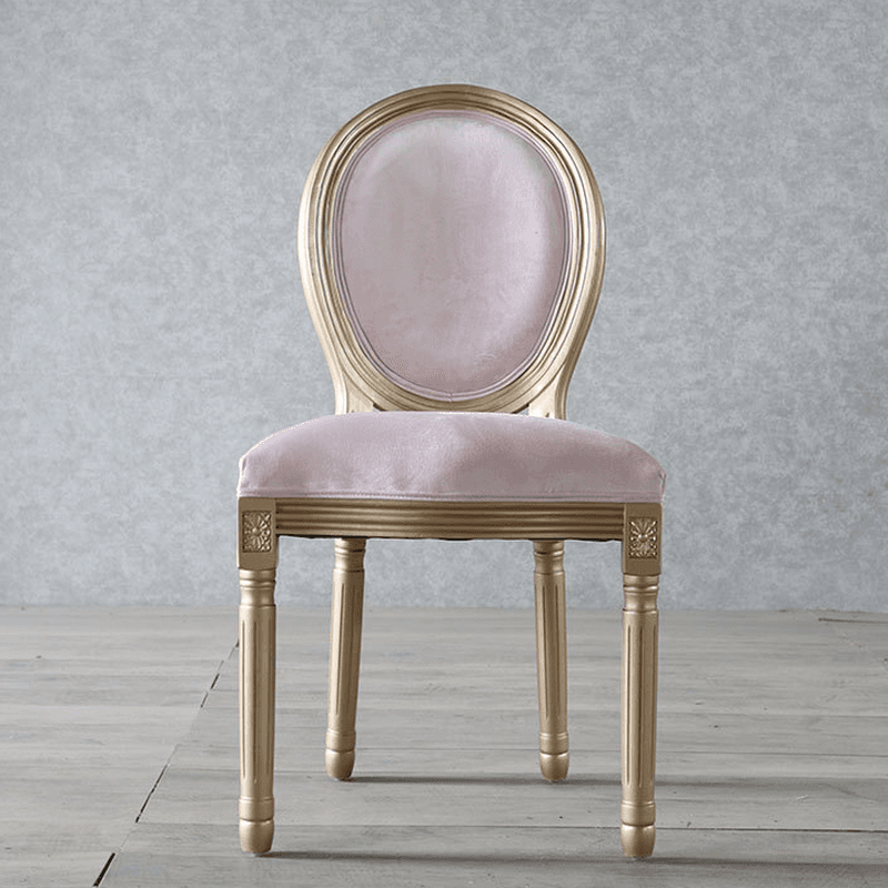 Golden Legged King Louis Back Armless Chair for Dining Room, Outlined Frame with Foot Pads, Steady and Stable thumbnail 13