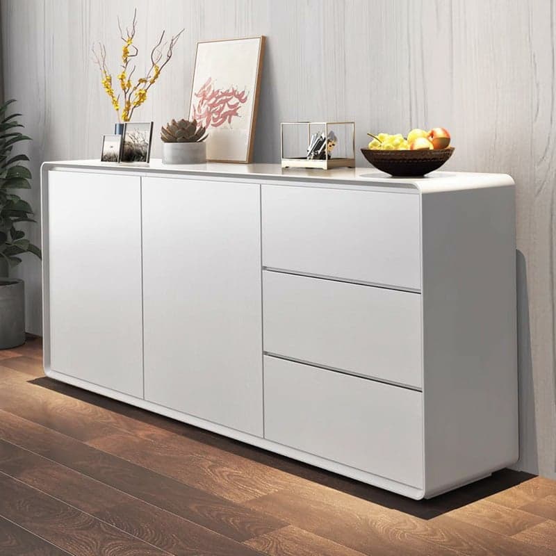 Simplistic 3 Drawers Freestanding Floor Sideboard/Server in Wood with 3 Shelves and Cabinet thumbnail 8