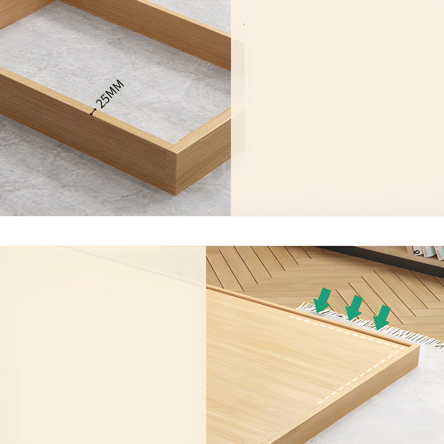 Solid Wood Platform Bed Mid-Century Modern Platform Bed Frame Mattress Included thumbnail 12