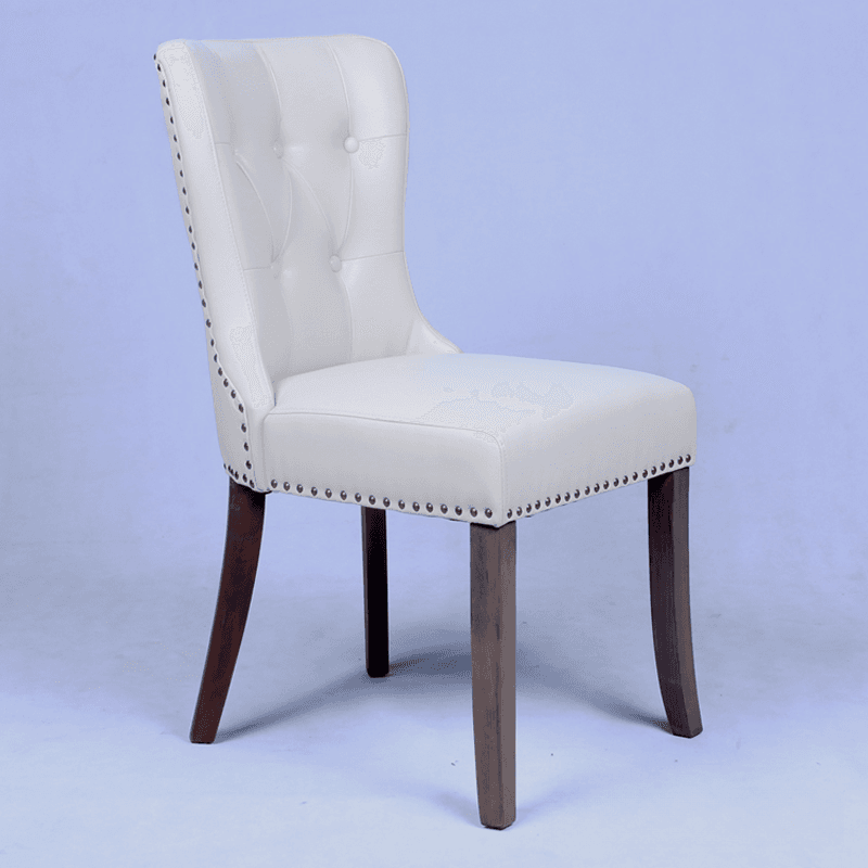 Vintage Secure Bordered Button-tufted Upholstered Side Chair with Wingbacked Chair, Nailhead Detailing and Foot Pads thumbnail 7