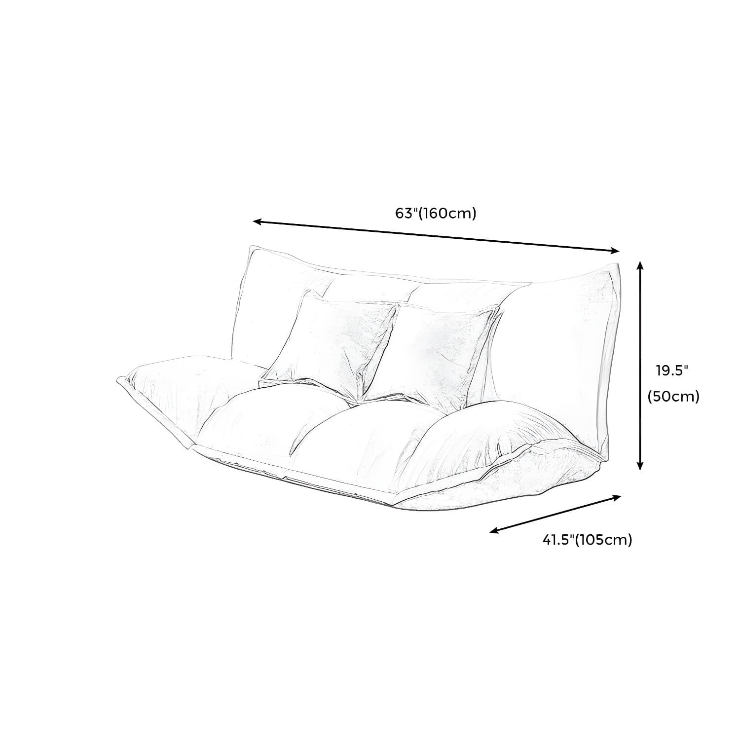 Modern Tight Back Convertible Sleeper Sofa Fabric Armless Solid Color Sofa thumbnail 15