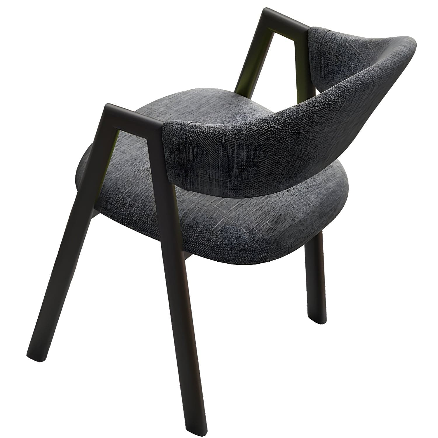 Modern Style Iron Arm Chair Open Back Dining Side Chair with Upholstered thumbnail 3