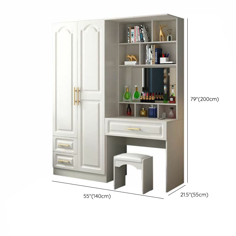 Contemporary Wood Chalk Wardrobe Closet with Interior Shelves&Clothing Rack&3-Drawer/6 Drawers/5-Drawer thumbnail 30