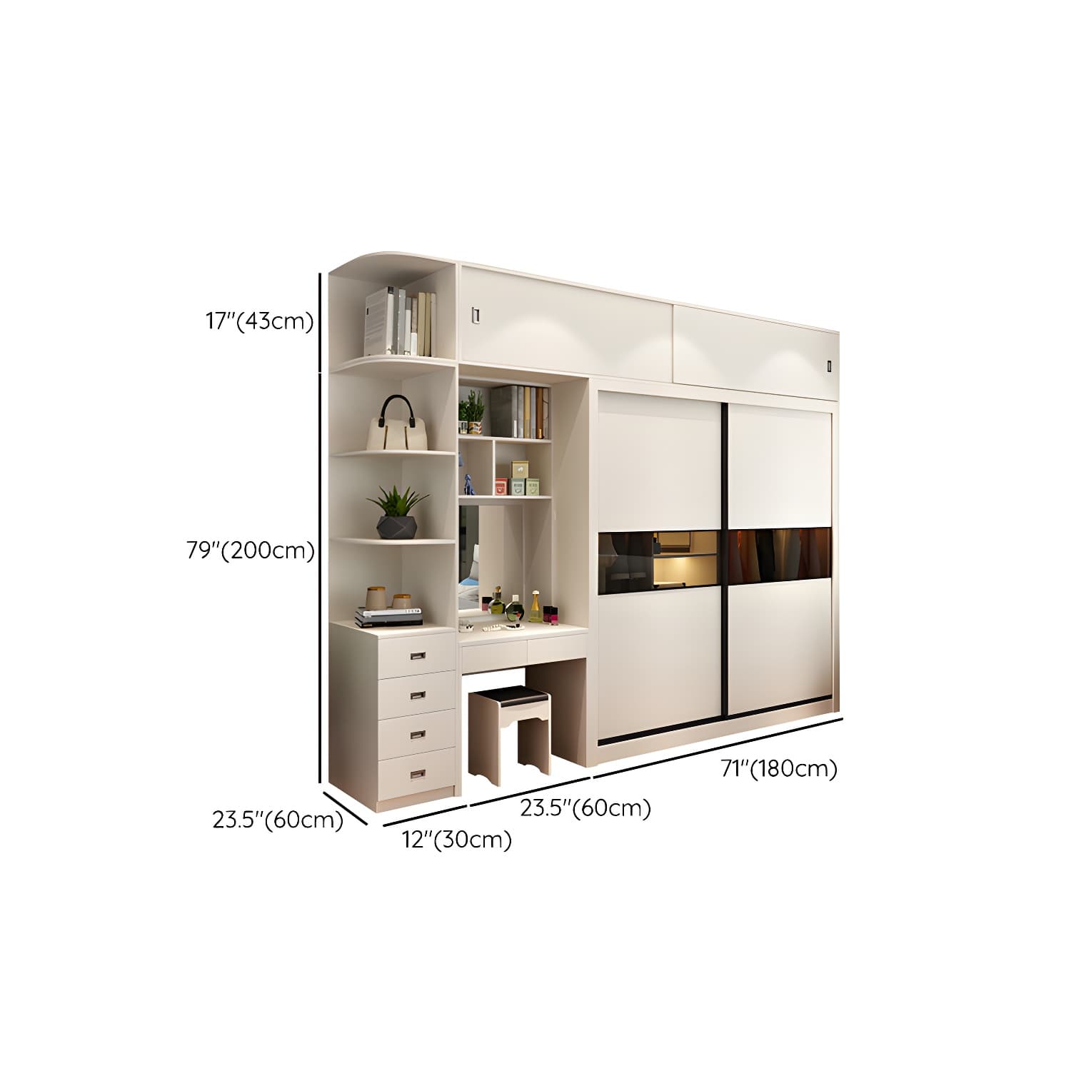 Contemporary Home Engineered Wood Wardrobe Freestanding Wardrobe Closet thumbnail 31