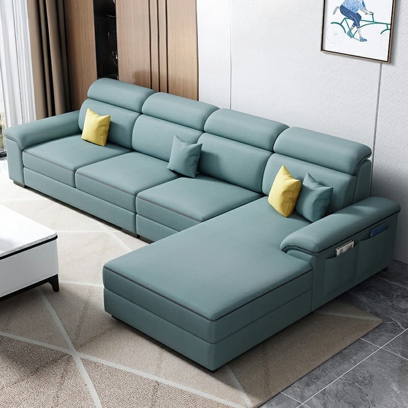 Modern L-Shape Right Hand Facing Sofa & Chaise with Concealed Support thumbnail 8