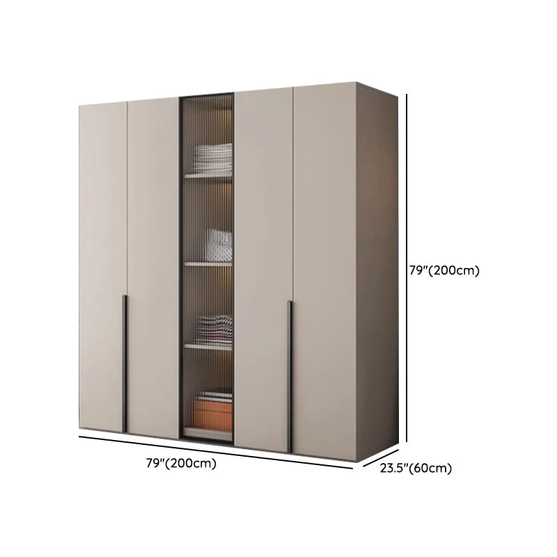 Light Gray Trendy Detached Armoire Cabinet with Soft Close Door, Interior Shelves, and Hanging Rod thumbnail 18