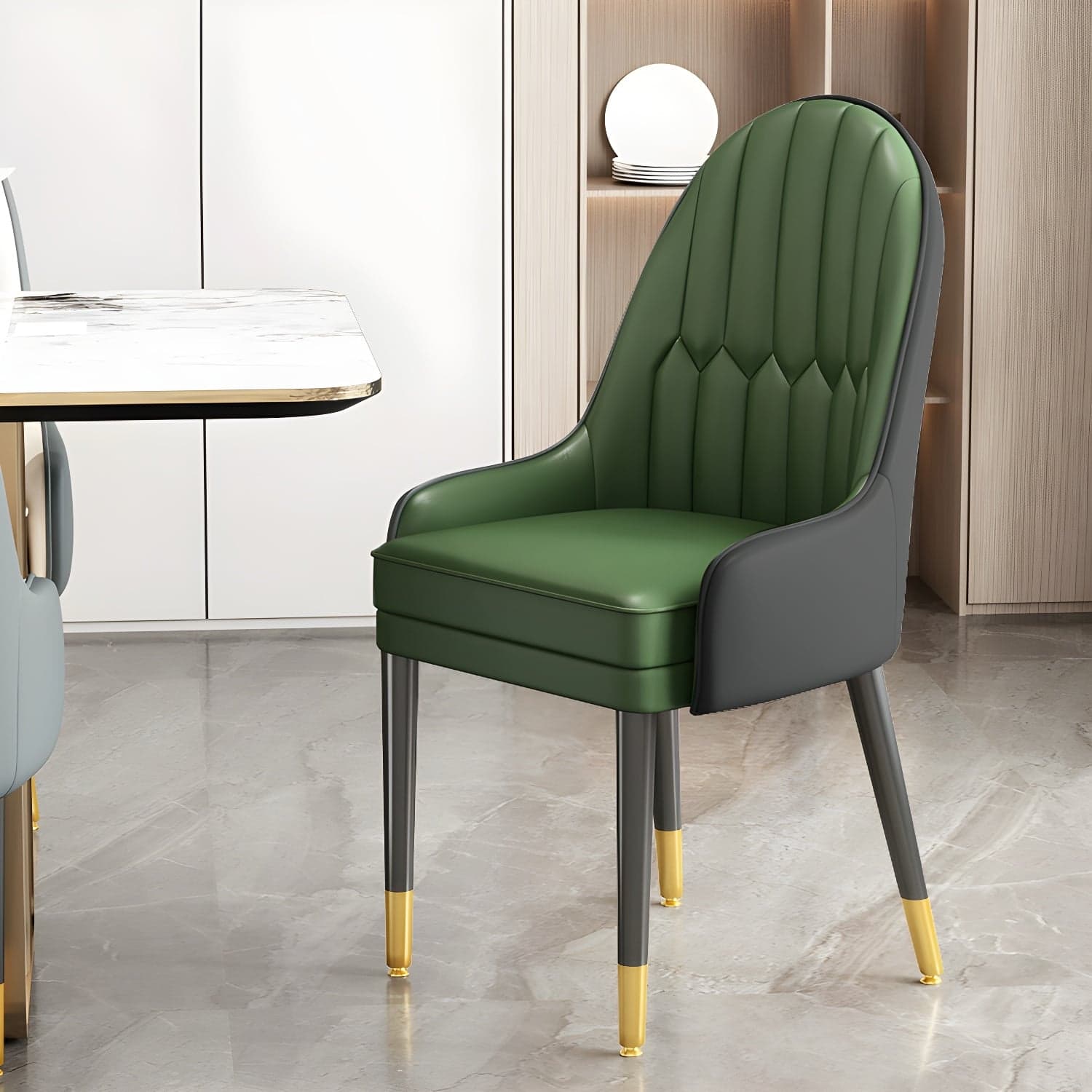Dining Room Armless Dining Chair Parsons Faux Leather Dining Chair thumbnail 2