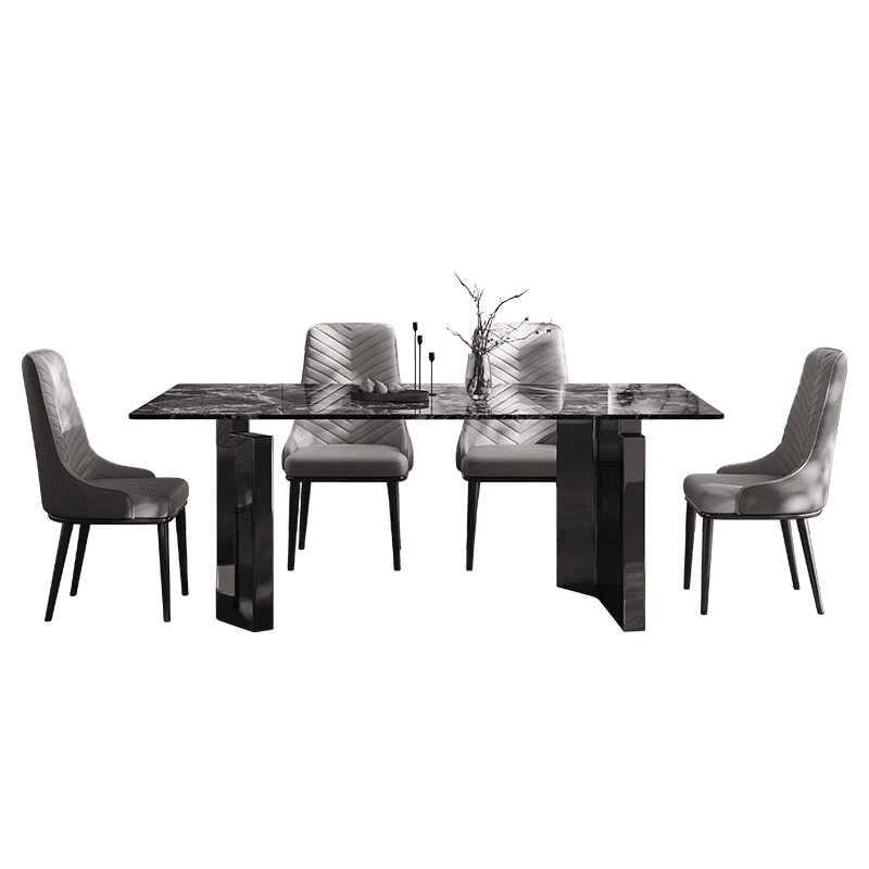 Dining Table Set with Marble Slab Top for 6 People/4 People in Multicolor thumbnail 5