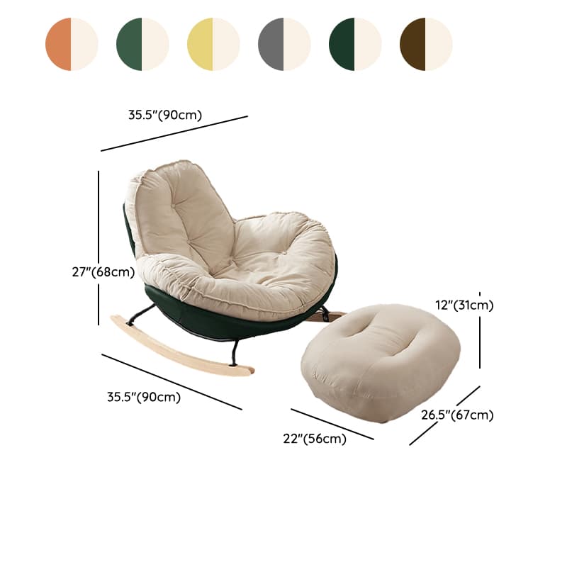 Modern Upholstered Rocking Chair - Small Height, Strongly Built Supporting 398lbs+ Weight thumbnail 16