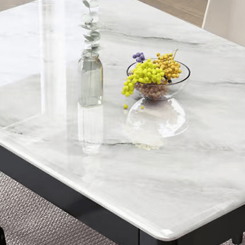 Trendy Slate Dining Table Set with Four Legs, Padded Chair, Back, Chalk Color thumbnail 2