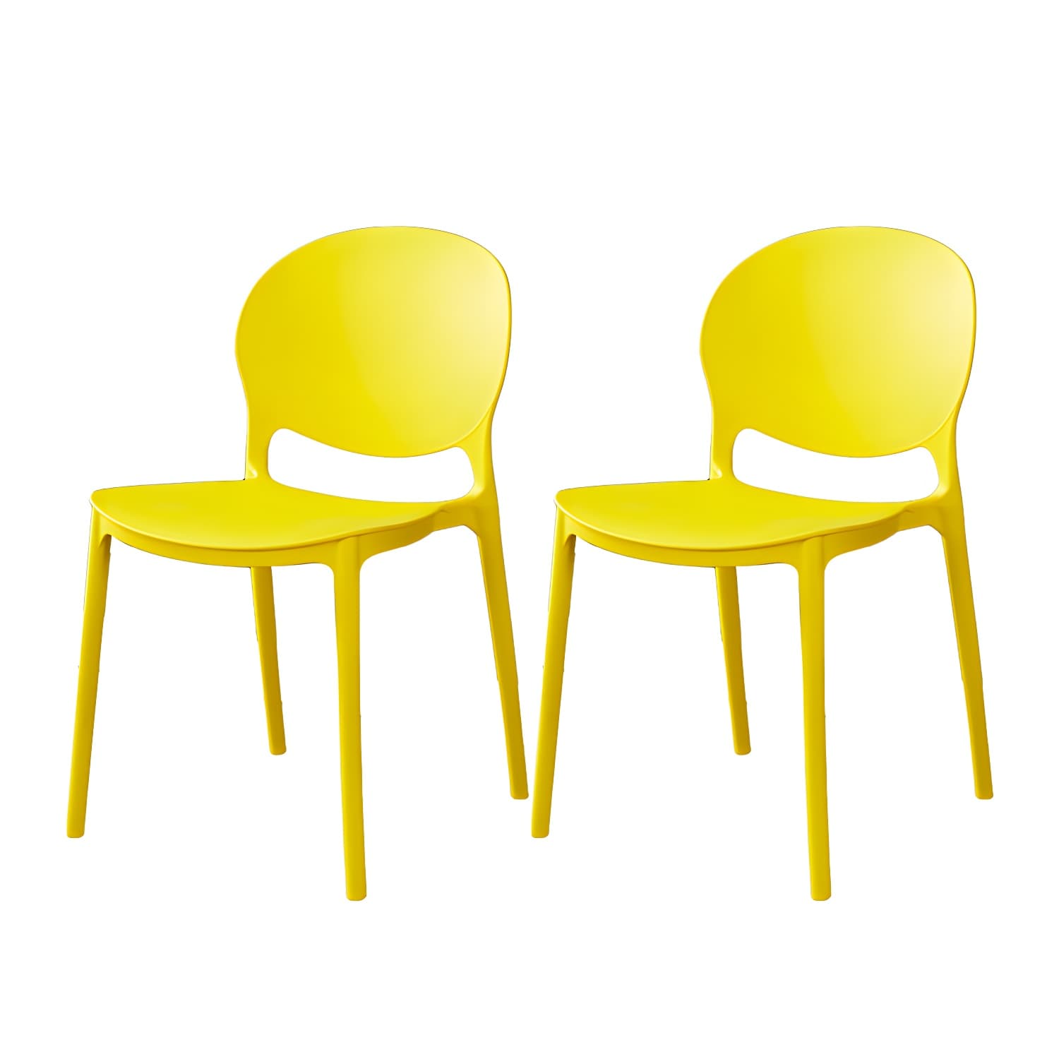 Plastic Open Back Dining Chair Indoor-Outdoor Stackable Side Chair thumbnail 8