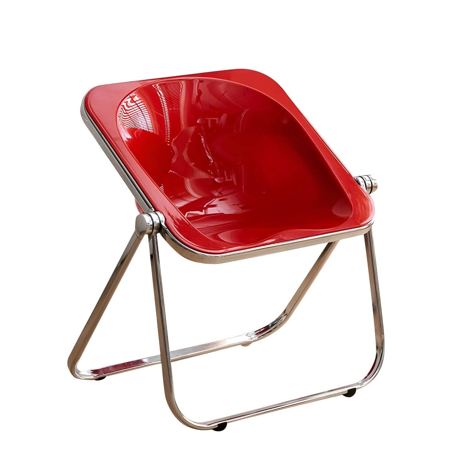 Modern Collapsible Side Chair with Low Back and Foldable Design in Plastic & Acrylic thumbnail 5