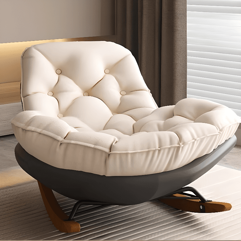 Chalk Modern Simple Style Upholstered Rocking Chair Couch, Scratch-defiant & Cushioned thumbnail 2