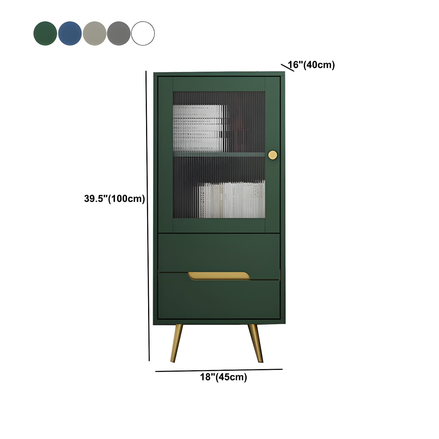 Modern Wooden Accent Cabinet with 2 Drawers and Glass Door Cabinet thumbnail 11