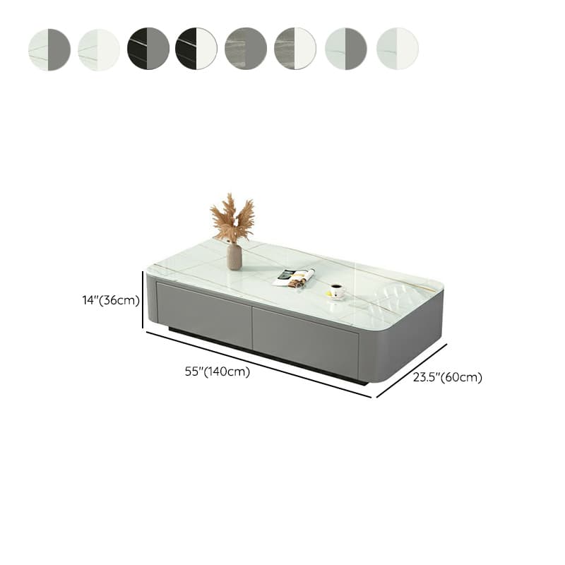 Modern Rectangular Coffee Table with Tempered Glass Top & Black Wood Base thumbnail 19